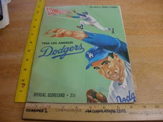 Los Angeles Dodgers 1966 Sandy Koufax 24th Victory Vintage Program Scorecard