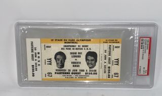 1980 Sugar Ray Leonard Vs Roberto Duran Full Boxing Ticket On Sight Psa 8