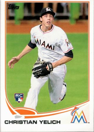 Christian Yelich 2013 Topps Update Us290 Rookie Rc Brewers Marlins Nl Mvp