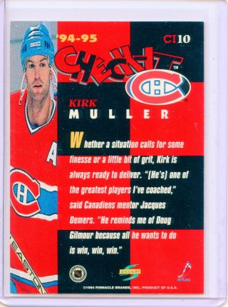 1994 - 95 Score Check It CI10 Kirk Muller Montreal Canadiens 2