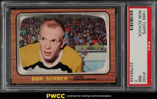 1966 Topps Hockey Ron Schock Rookie Rc 100 Psa 7 Nrmt (pwcc)