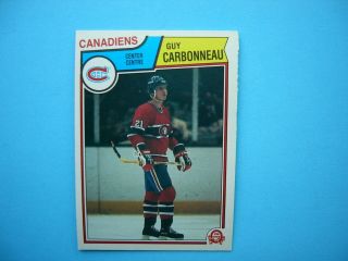 1983/84 O - Pee - Chee Nhl Hockey Card 185 Guy Carbonneau Rookie Nm,  Sharp,  Opc