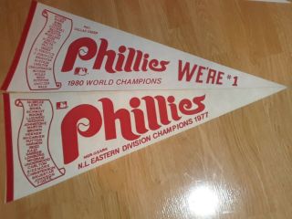 1980 World Series Baseball Scroll Pennant Philadelphia Phillies 1977 N.  L.  Champs