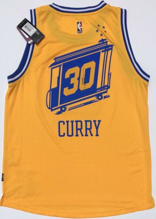 Stephen Curry 30 Signed Adidas Throwback Golden State Warriors Jersey Psa/dna
