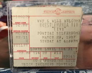Wwf Wwe Wrestlemania 3 Ticket Stub From The Pontiac Silverdome Not Cctv 3 Iii