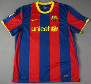 Fc Barcelona 2010/11 Xxl Home Football Shirt Jersey Camiseta Trikot Barca Unicef