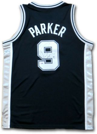 Tony Parker Signed Autographed Jersey San Antonio Spurs Black Psa S78271
