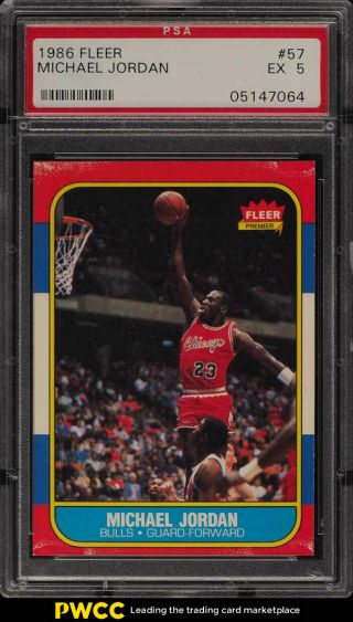 1986 Fleer Basketball Michael Jordan Rookie Rc 57 Psa 5 Ex (pwcc)