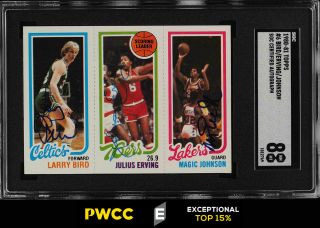 1980 Topps Basketball Larry Bird Magic Johnson Erving Rookie Auto Sgc 8 (pwcc - E)