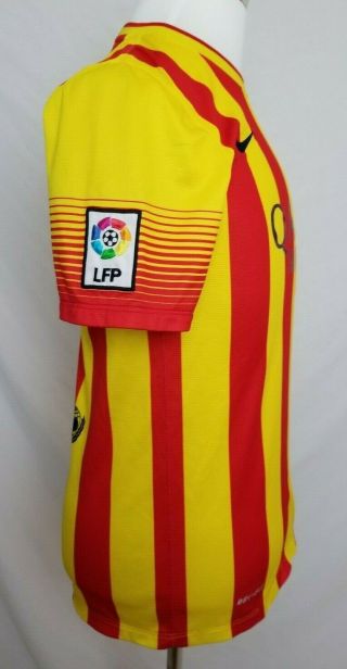 Nike DriFit FC Barcelona Soccer Jersey Mens S Striped Football Qatar Airways FCB 5