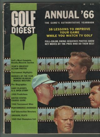 Vintage Golf Digest 1966 Golf Annual.  Jack Nicklaus,  Marr,  Casper,  Player Cover