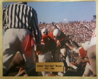 1965 - 1966 Charlie " Choo Choo " Winters Photo & Plaque Nebraska Football Devaney