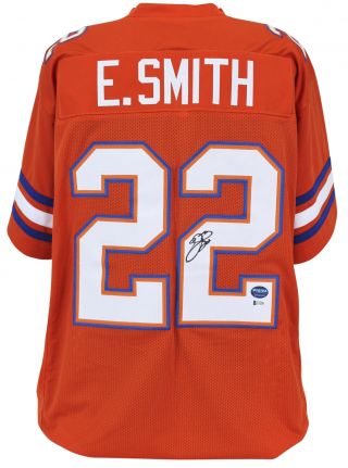 Florida Emmitt Smith Authentic Signed Orange Jersey Autographed Bas Witnessed