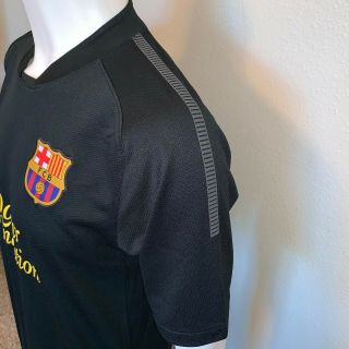 Nike FC Barcelona Black Away Soccer Jersey Authentic Men ' s Medium 6