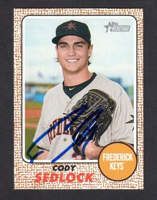 2017 Heritage 46 Cody Sedlock Baltimore Orioles Signed Autograph Auto