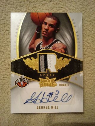 2008 - 09 Fleer Hot Prospects George Hill Rpa Rc Rookie Patch Auto 359/399