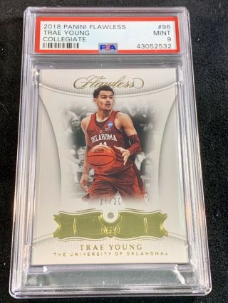 2018 Panini Flawless Trae Young 96 Collegiate Gem Rookie Psa 9