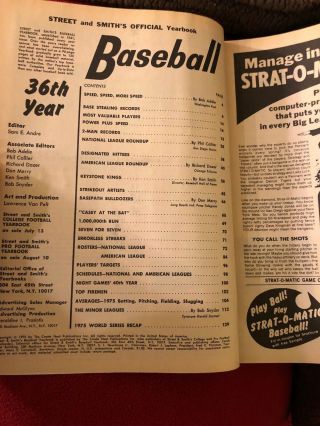 1976 Street and Smith’s Baseball Yearbook - Fred Lynn Red Sox Cover 4