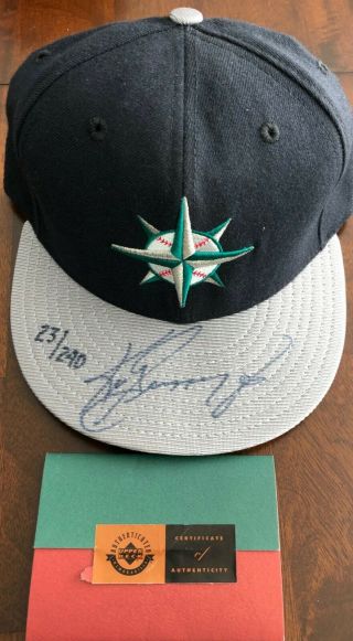 Ken Griffey Jr Signed Auto Uda Mariners Cap Hof Autographed Hat Upper Deck