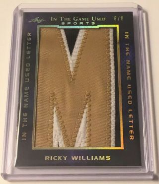 2019 Ricky Williams Leaf In The Game Sports In The Name Letter /8