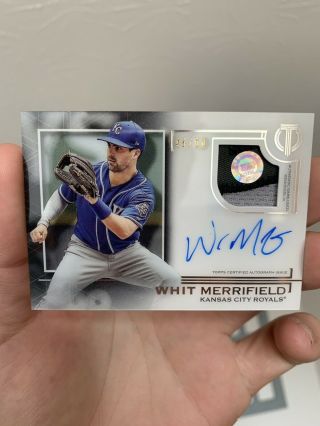 Whit Merrifield 2019 Topps Tribute Game - 3 Color Patch Auto 46/50 Pristine.