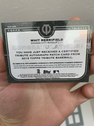 WHIT MERRIFIELD 2019 Topps Tribute Game - 3 Color Patch Auto 46/50 PRISTINE. 2