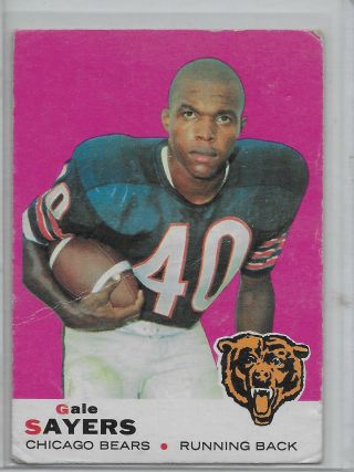 1969 Topps Gale Sayers Chicago Bears 51 Football Card