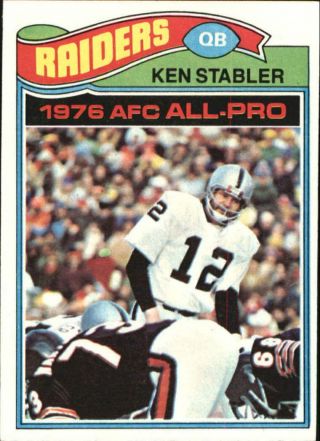 1977 Topps Football Card 110 Ken Stabler Ap - Nm
