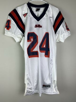 Game Worn Univ.  Of Mississippi Ole Miss Nike Football Jersey Pearson 24 Size L