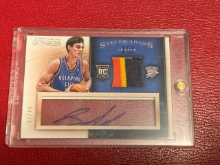 Steven Adams 2013 - 14 Timeless Treasures 3 Color Patch On Card Auto Rc D 37/49