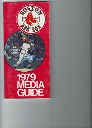 1979 Boston Red Sox Official Press Media Tv Radio Guide Mlb Jim Rice Autograph