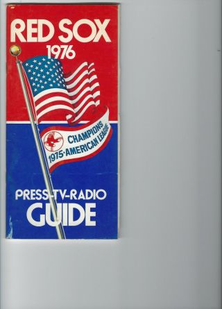 1976 Boston Red Sox Official Press Media Tv Radio Guide Mlb Major League
