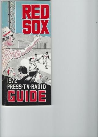 1972 Boston Red Sox Official Press Media Tv Radio Guide Mlb Major League