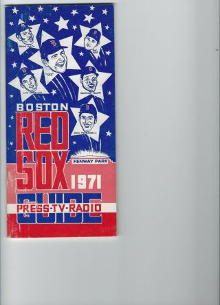 1971 Boston Red Sox Official Press Media Tv Radio Guide Mlb Major League