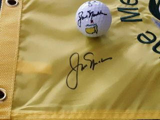 Jack Nicklaus Signed Masters Golf Ball And Flag Combo Memorial See Proof Pics