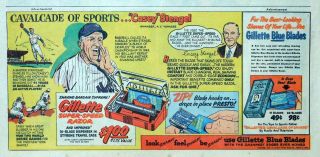 Casey Stengel - York Yankees - Gillette Razors - 1951 Color Sunday Comic Ad