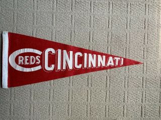 1940s Cincinnati Reds Redlegs Cincy Vintage Pennant Felt Ohio Mlb Baseball Flag