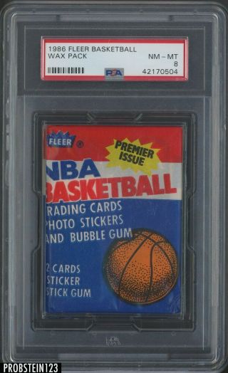 1986 Fleer Basketball Pack Psa 8 Nm - Mt Michael Jordan Rc Year