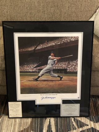 Joe Dimaggio Signed Autograph My 56th Consecutive Game Hit (568/1000) Lithograph