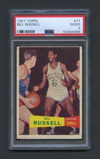 1957 Topps Basketball 77 Bill Russell Psa 2 Good