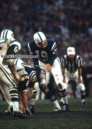 35mm Color Slide - Bowl Iii - Johnny Unitas - Baltimore Colts Vs Jets