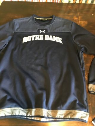 Notre Dame Football Team Issued Under Armour Long Sleeve Shirt Xl