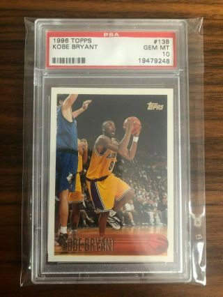 1996 - 97 Topps Kobe Bryant Rookie Card Rc Psa 10 138 Gem Must Have