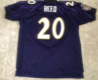 REEBOK ED REED BALTIMORE RAVENS AUTHENTIC STITCHED FOOTBALL JERSEY MEN 56 2