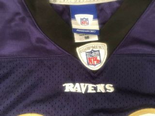 REEBOK ED REED BALTIMORE RAVENS AUTHENTIC STITCHED FOOTBALL JERSEY MEN 56 3