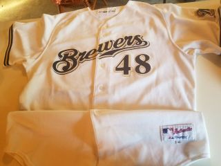 Mike Dejean 2003 Milwaukee Brewers Game Jersey