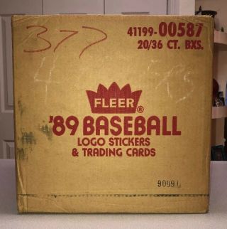 1989 Fleer Baseball Cards Wax Box Case 20 Boxes