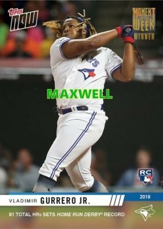 2019 Topps Now Mow - 15w Gold Vladimir Guerrero Jr Moment Of The Week 15 91 Hrd