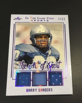2019 Leaf In The Game Barry Sanders Jersey Card 7/12 The Art Of Sport