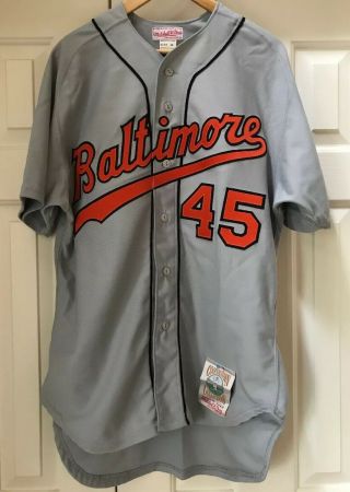 Game Worn Baltimore Orioles Jersey 45 Jim Poole Mlb Size 46 Gray